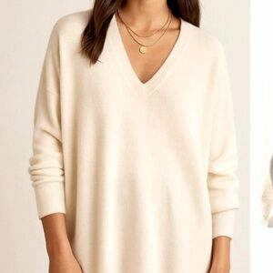 Jenni Kayne Cashmere V-Neck Oversized Charlie Boyfriend Sweater  XS  - NWOT